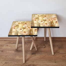 Hanah Home Mesa Nido 2 Piezas - Crema